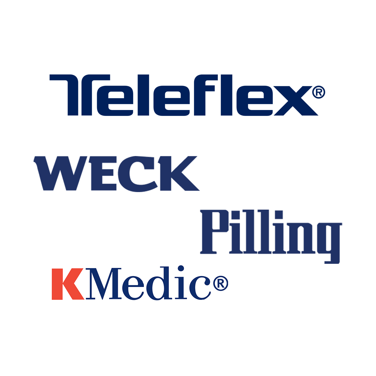 Collage of Teleflex, Weck, Pilling and KMedic Logos